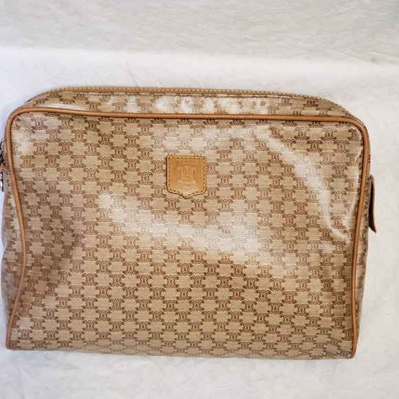 Celine Clutch. Classic Brown/Tan Leather. Vintage. Made in Italy [M04] - Picture 1 of 12
